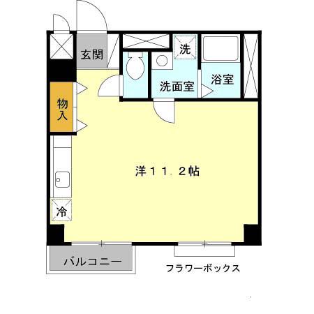 マンションあすか(ワンルーム/2階)の間取り写真