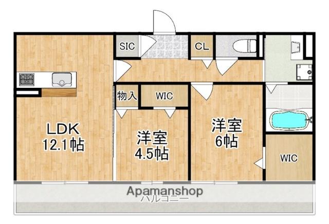 近鉄難波・奈良線 新大宮駅 徒歩18分 3階建 築1年(2LDK/3階)の間取り写真