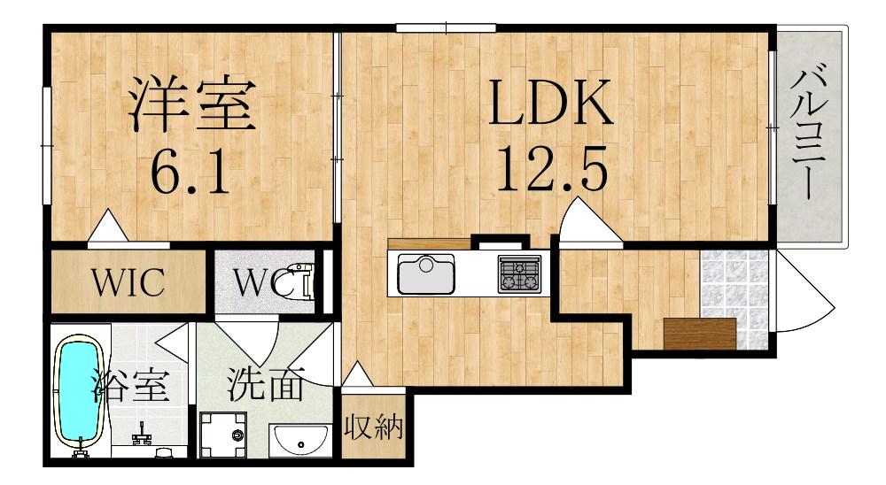 クラッシー ハウス(1LDK/1階)の間取り写真