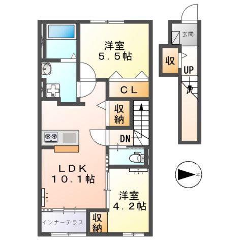 LERA PIRICA(2LDK/2階)の間取り写真