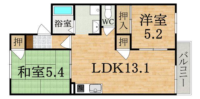 レルム・カミニートC(2LDK/1階)の間取り写真