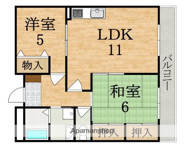 サンシャイン吉野(2LDK/4階)の間取り写真