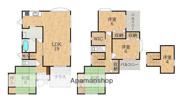 近鉄難波・奈良線 学園前駅(奈良) 徒歩13分 3階建 築27年(5LDK)の間取り写真