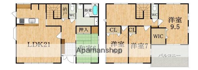 関西本線 奈良駅 バス乗車時間：16分 上三橋バス停で下車 徒歩8分 2階建 築31年(4LDK)の間取り写真