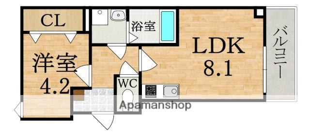 ジーメゾン奈良エルシア(1LDK/1階)の間取り写真