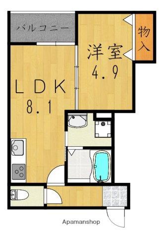 クレアール五位堂(1LDK/3階)の間取り写真