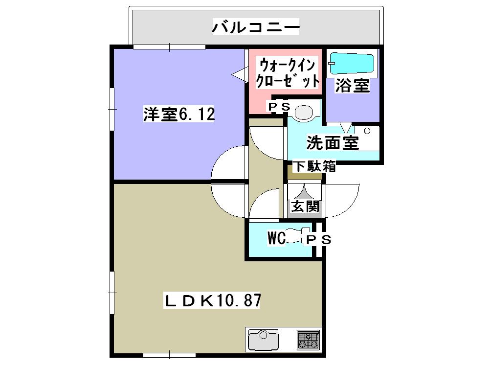 リビングタウン天理A(1LDK/3階)の間取り写真