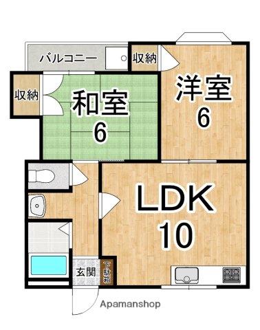 ラ・フォーレ前栽(2LDK/2階)の間取り写真