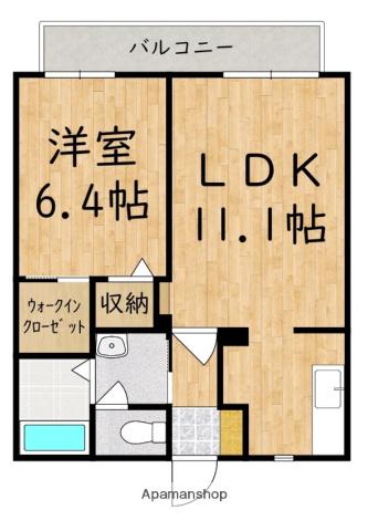 エトワール旭ヶ丘(1LDK/1階)の間取り写真
