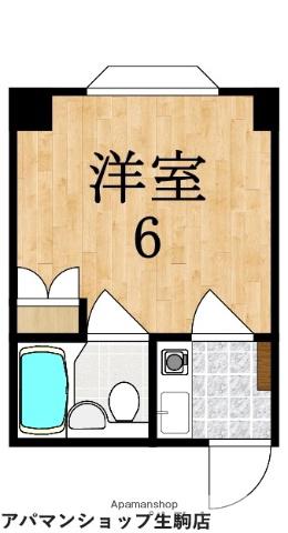 生駒ビル(1K/3階)の間取り写真