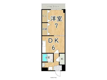 香芝木材弐番館(1DK/6階)の間取り写真