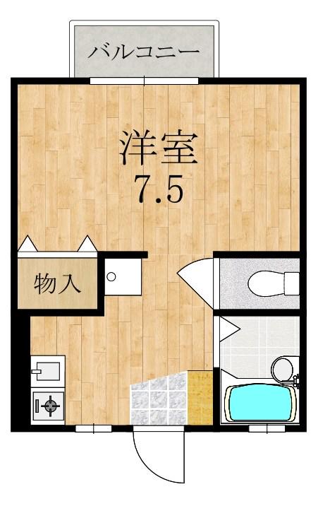 メイプルハイツ(1K/2階)の間取り写真