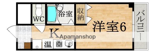 カーサ・デ・ミレニアムウエスト(1K/2階)の間取り写真