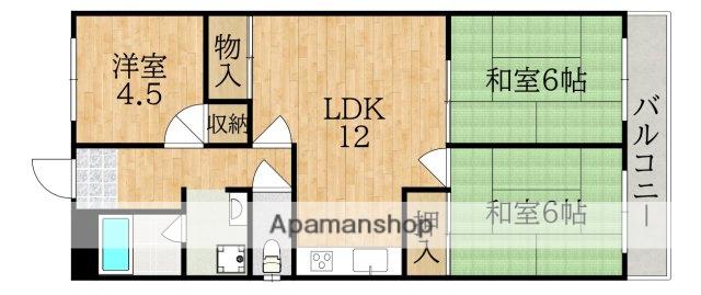 エレガンス登美ヶ丘(3LDK/3階)の間取り写真