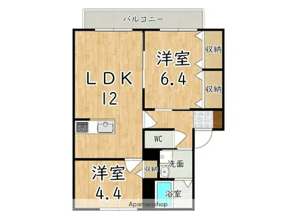 コンフォート小川(2LDK/1階)の間取り写真