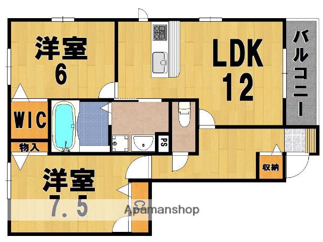 グランシャリオ瑠璃(2LDK/1階)の間取り写真