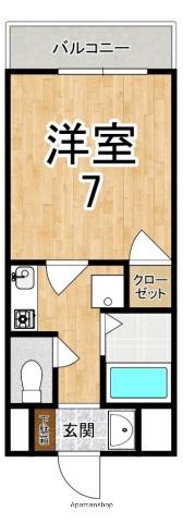 グランド-ル辻(1K/2階)の間取り写真