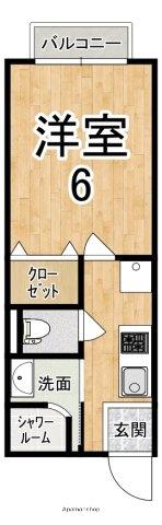 コーポカサビアンカ(1K/1階)の間取り写真