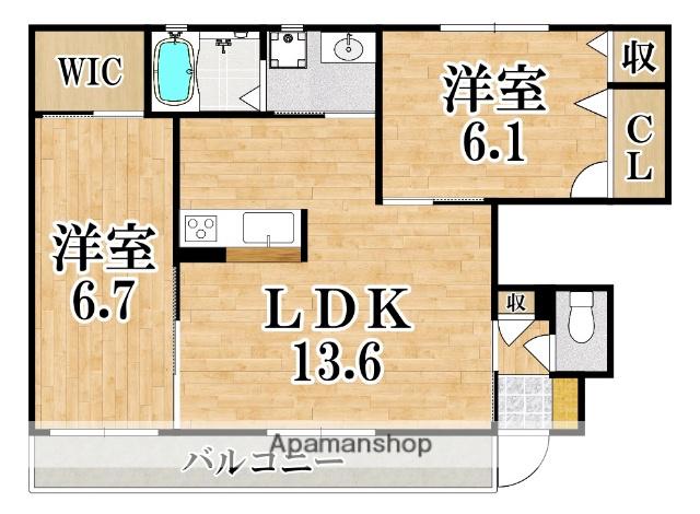 シャーメゾンみずほ(2LDK/1階)の間取り写真