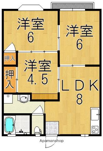 エトワール郡山(3DK/2階)の間取り写真