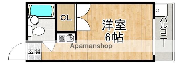 徳丸ハイツ A棟(ワンルーム/1階)の間取り写真