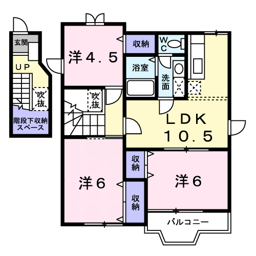 レスポワールC(3LDK/2階)の間取り写真
