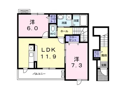 マルシェ(2LDK/2階)の間取り写真