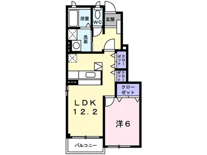 プチシャトーC(1LDK/1階)の間取り写真