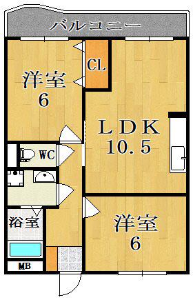 メゾンパレス新大宮(2LDK/3階)の間取り写真