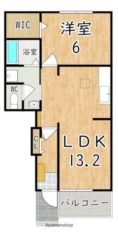 クラール・ブリーゼ(1LDK/1階)の間取り写真