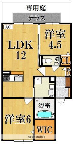 リアングランデ(2LDK/1階)の間取り写真