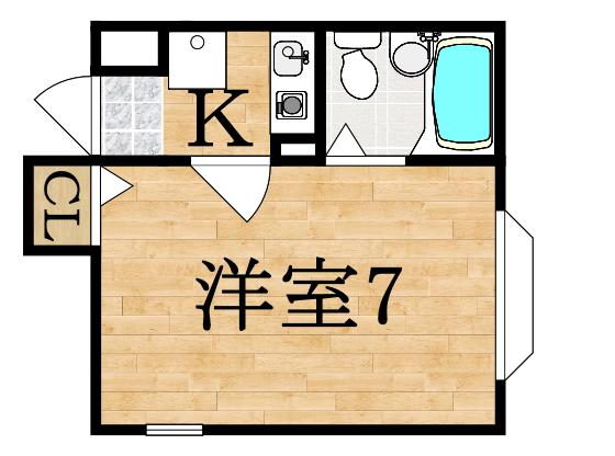  ハイツ本町(1K/2階)の間取り写真