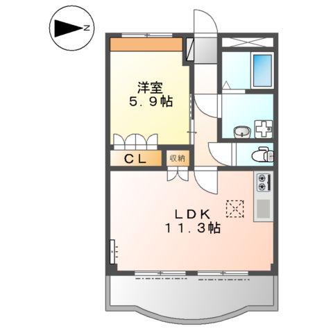 パラシオヴィノティント(1LDK/1階)の間取り写真
