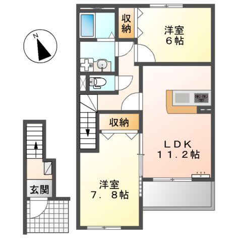 ネオ ステージ(2LDK/2階)の間取り写真