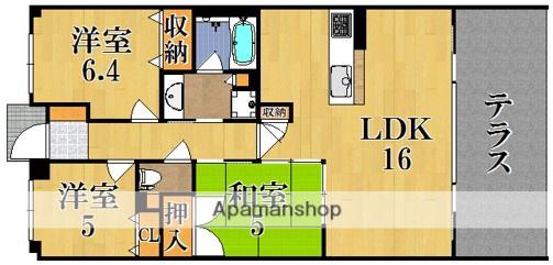 グランスイート西大寺(3LDK/1階)の間取り写真