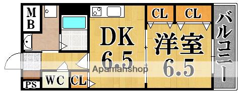 プライムガーデンI(1DK/2階)の間取り写真