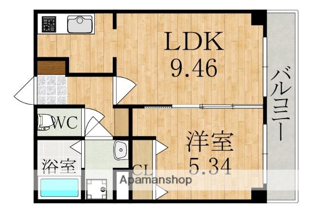 グレイスピア中西(1LDK/2階)の間取り写真