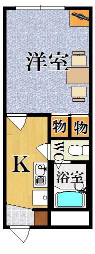 レオパレス王寺(1K/2階)の間取り写真