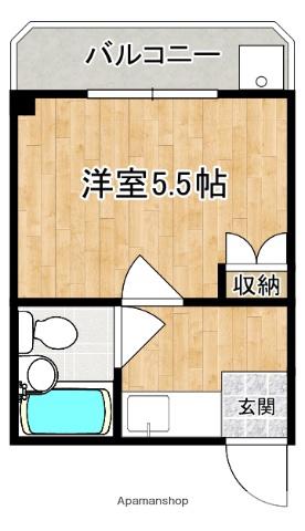 コーポ諏訪(1K/3階)の間取り写真