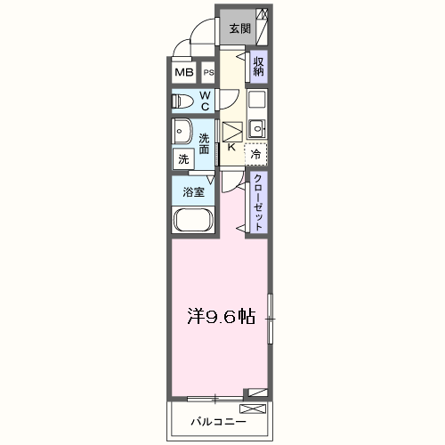 メゾン リアリⅡ(1K/1階)の間取り写真
