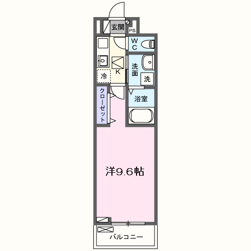 メゾン リアリⅡ(1K/1階)の間取り写真