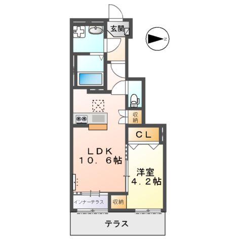 LERA PIRICA(1LDK/1階)の間取り写真