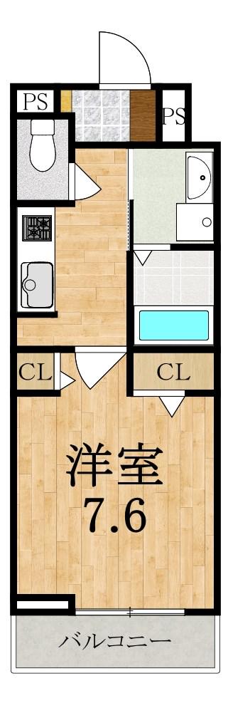 アルバーダ(1K/1階)の間取り写真