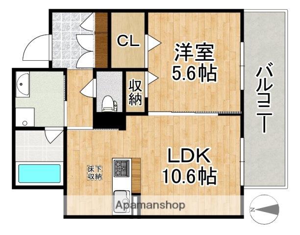 シャーメゾン京終(1LDK/1階)の間取り写真