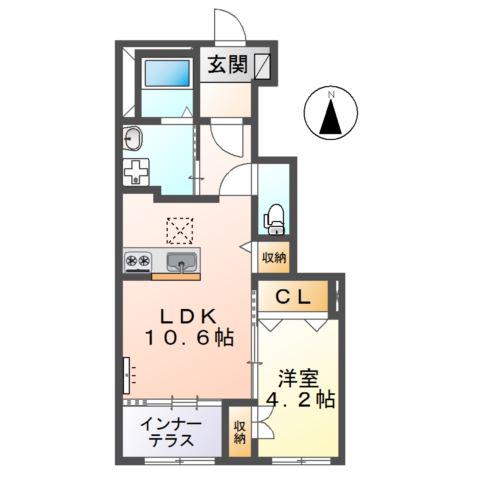 ETHOS2020(1LDK/1階)の間取り写真