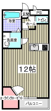 レオネクストエクレール北今市(1K/2階)の間取り写真