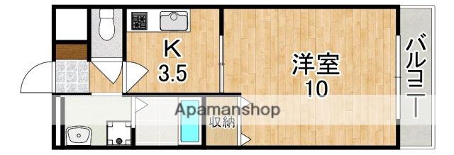 アムール野村Ⅲ(1K/1階)の間取り写真