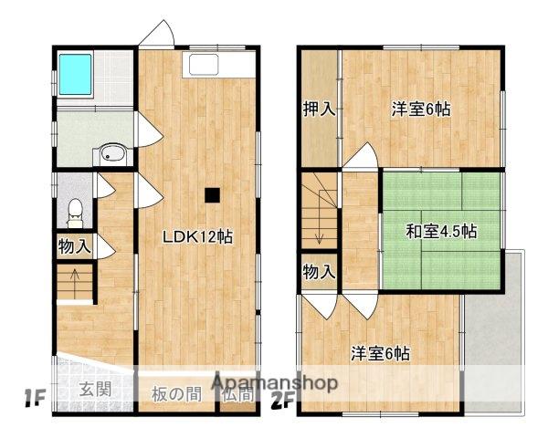 近鉄生駒線 平群駅 徒歩5分 2階建 築49年