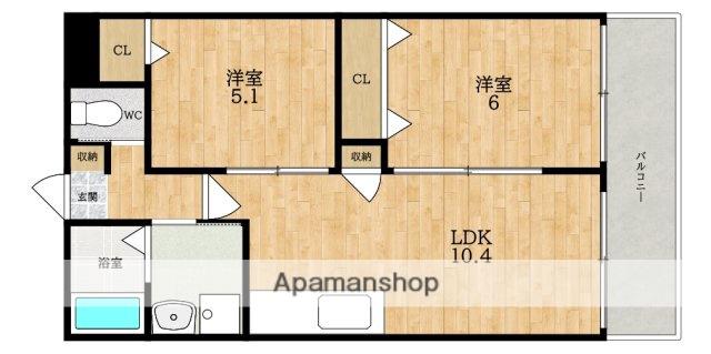 ALEGRIA郡山(2LDK/2階)の間取り写真
