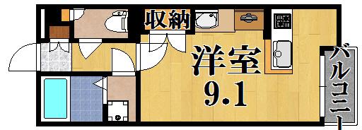 レオネクストノーム(ワンルーム/1階)の間取り写真